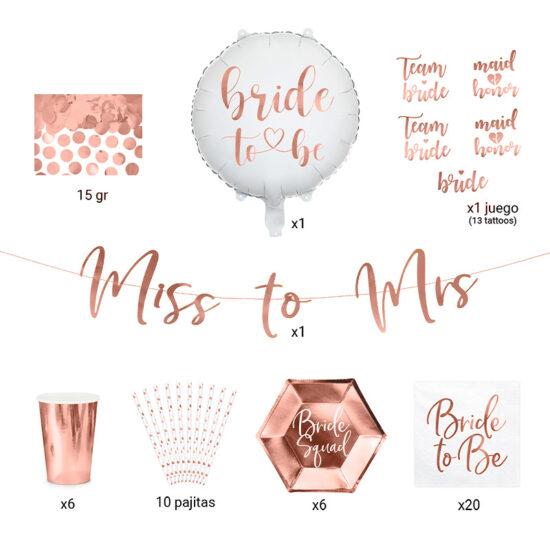 kit partybox bridal rosa gold