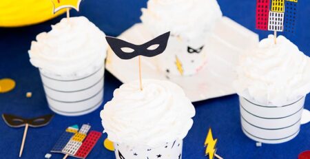 set vasos cupcakes partybox fiesta infantil superhéroes